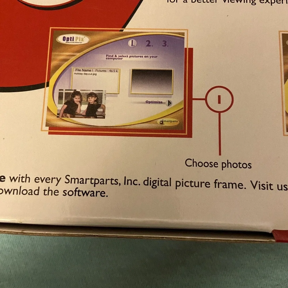 New Digital Photo Frame SP70BRS 7-Inch Opti Pix 9X6.5 NIB Smart Parts‎